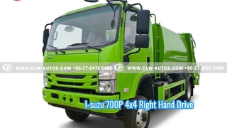 I-suzu 700P 4x4 राइट हैंड ड्राइव कॉम्पैक्टर कचरा ट्रक