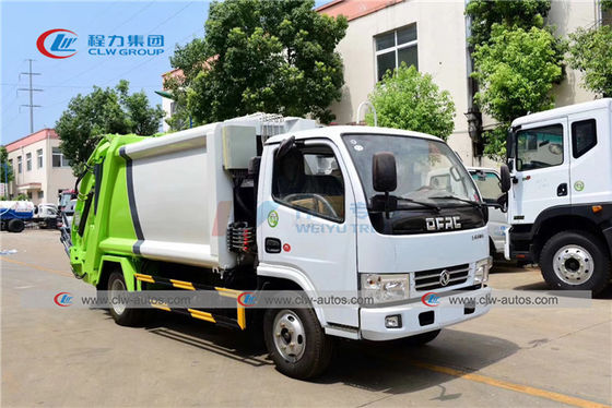 Dongfeng Garbage Compactor Truck , 4X2 6 CBM Carbon Steel Waste Truck
