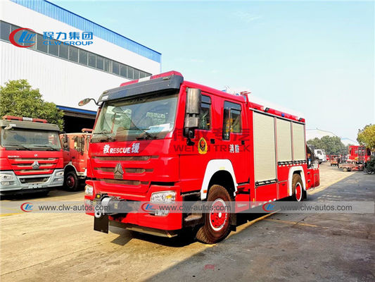Howo 4x2 Emergency Rescue Fire Truck With Folding Crane