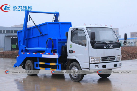 5cbm Dongfeng brand 6 wheels Swing Arm Garbage Truck for sanitation garbage collection truck