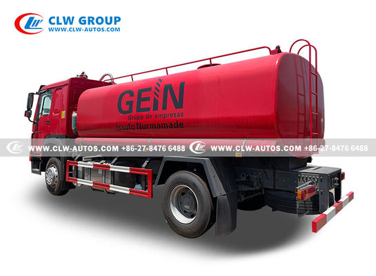 HOWO 4*2 Fire Sprinkler Water Bowser Truck High Pressure Pump 12000L 12ton