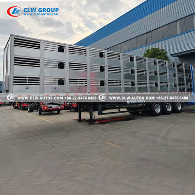 3-Axle Hydraulic Livestock Trailer with 36 Fans and Triple Decks for Superior Animal Transport