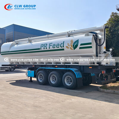 59.6m³ Carbon Steel Bulk Feed Transport Tanker with 360° Rotatable Auger - Tri-axle Bulk Feed Trailer