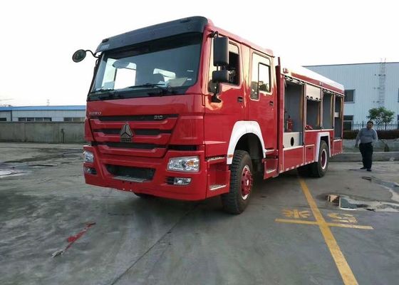 Howo 6 X 4 10 Wheel Large Fire Truck , Fire Service Truck For Factory