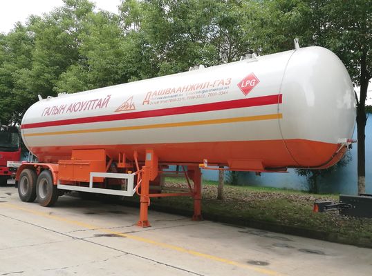 20T Propane Transport Trailer , Horizontal Bullet Propane Delivery Truck 40000 Liter Capacity
