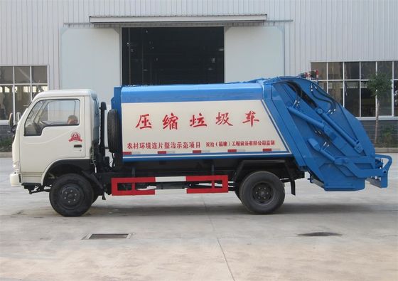 Self Compress Side Loader Waste Truck , 6CBM Rubbish Compactor Truck