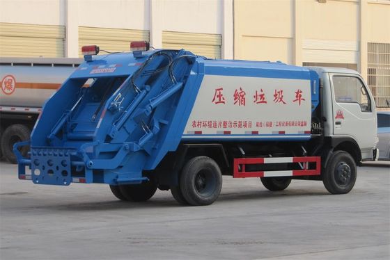 Self Compress Side Loader Waste Truck , 6CBM Rubbish Compactor Truck