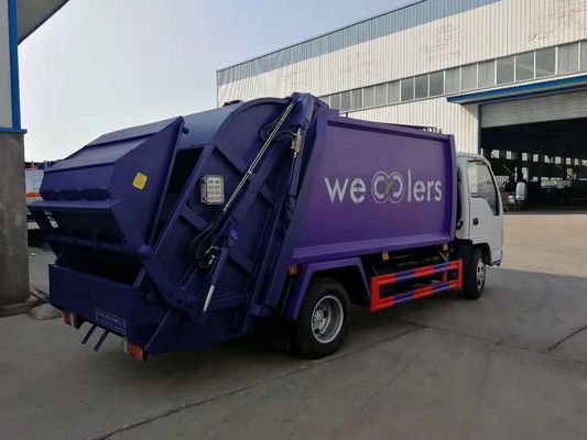 Self Compressing Garbage Compactor Truck Rear Loading 4CBM With Hydraulic Control