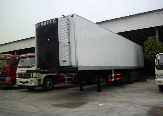 3 Axle Refrigerated Semi Trailer , Meat Transport Trailer 35t - 50t With Mechanical Suspension System
