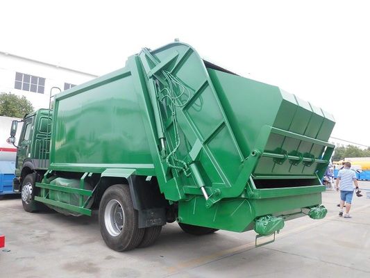 12m3 Waste Management Trash Truck , 12cbm Rear Loader Howo Waste Compactor Truck