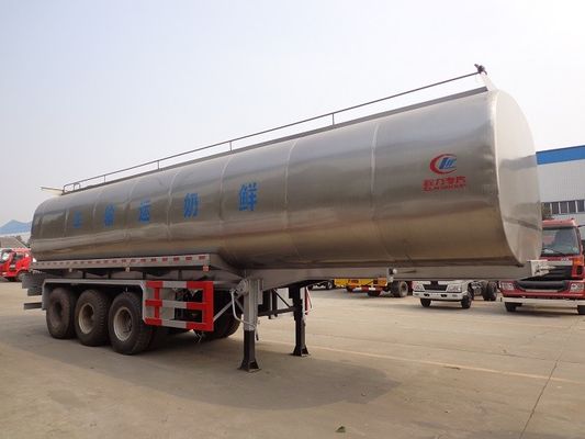 40t Fresh Milk Delivery Tanks Trucks And Trailers 3 Axle Stainless Steel Milk Tank Truck