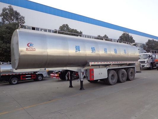 40t Fresh Milk Delivery Tanks Trucks And Trailers 3 Axle Stainless Steel Milk Tank Truck