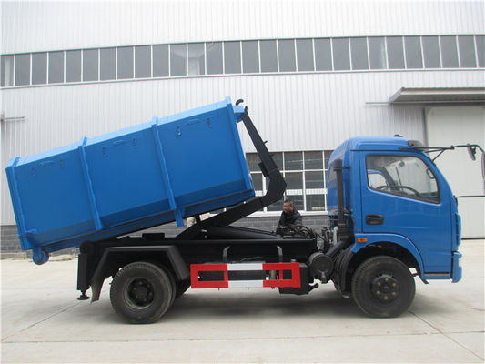 Dongfeng 5cbm / 4ton Waste Removal Trucks With Hydraulic Pull Arm Garbage Container