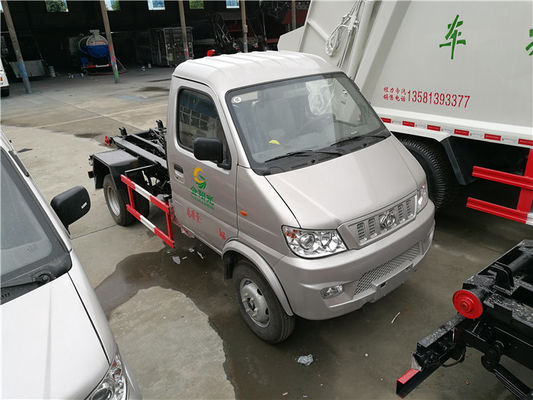 Mini Changan Pull Arm Hook Lift Garbage Truck / Refuse Removal Truck 1CBM 2CBM
