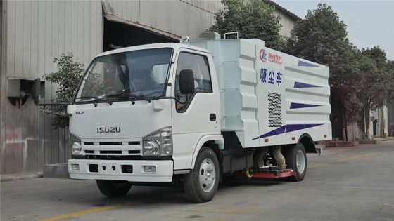 5CBM Vacuum Road Sweeper Truck 4CBM Garbage Bin 1CBM Water Bin For Road Cleaning
