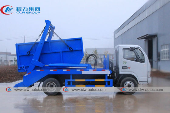 5cbm Dongfeng brand 6 wheels Swing Arm Garbage Truck for sanitation garbage collection truck